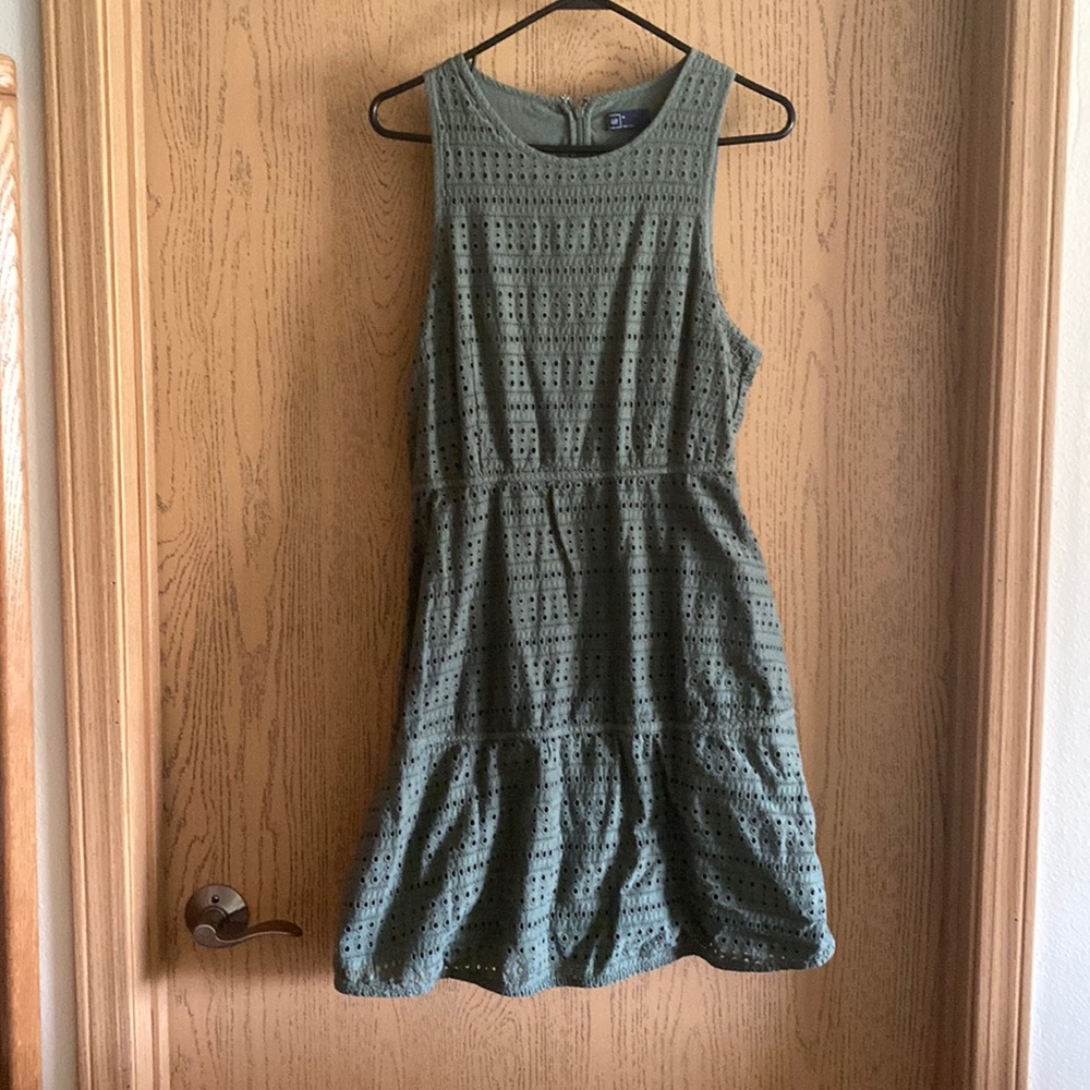 GAP  Olive Green Lace Dress,Size 14, 100% Cotton( size runs small)